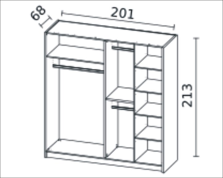 Stolwit - manhattan - szafa przesuwna 2 m z oświetleniem górnym