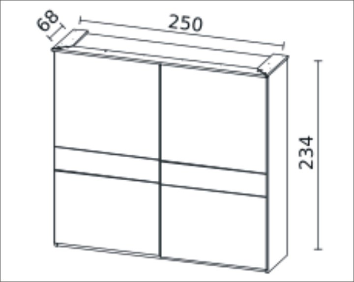 Stolwit - manhattan - szafa przesuwna 2,5 m z oświetleniem górnym