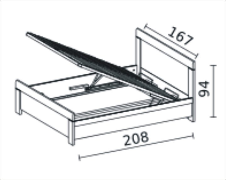Stolwit - manhattan - łoże 160 z oświetleniem z pojemnikiem