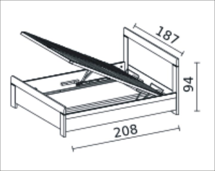 Stolwit - manhattan - łoże 180 z oświetleniem z pojemnikiem