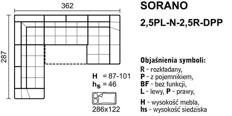 Meblomak - sorano - narożnik - 2,5pl-n-2,5r-otpp