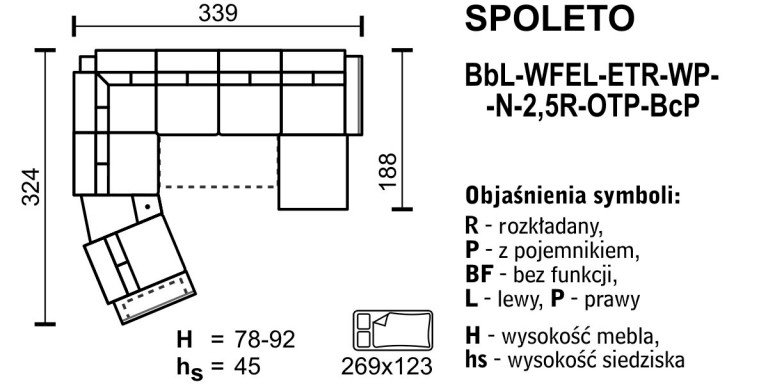 Spoleto - narożnik BbL-WFEL-ETR-WP-N-2,5R-OTP-BcP