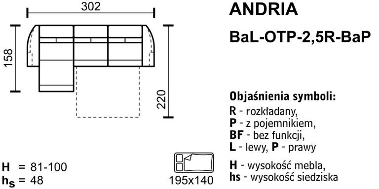 Andria - narożnik - bal-otp-2,5r-bap