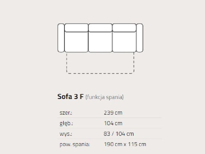 Feniks - Garret - Sofa 3F z funkcją spania