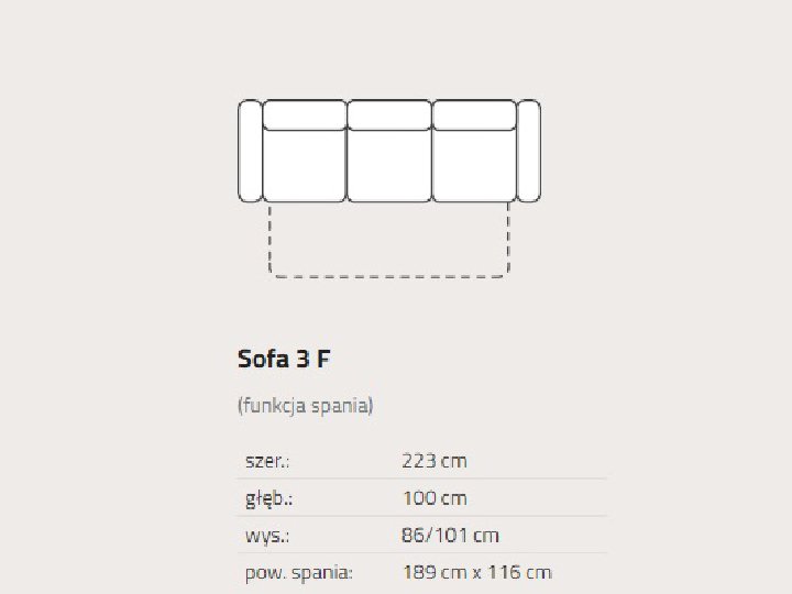 Feniks-Baggio sofa trzyosobowa z funkcją spania 
