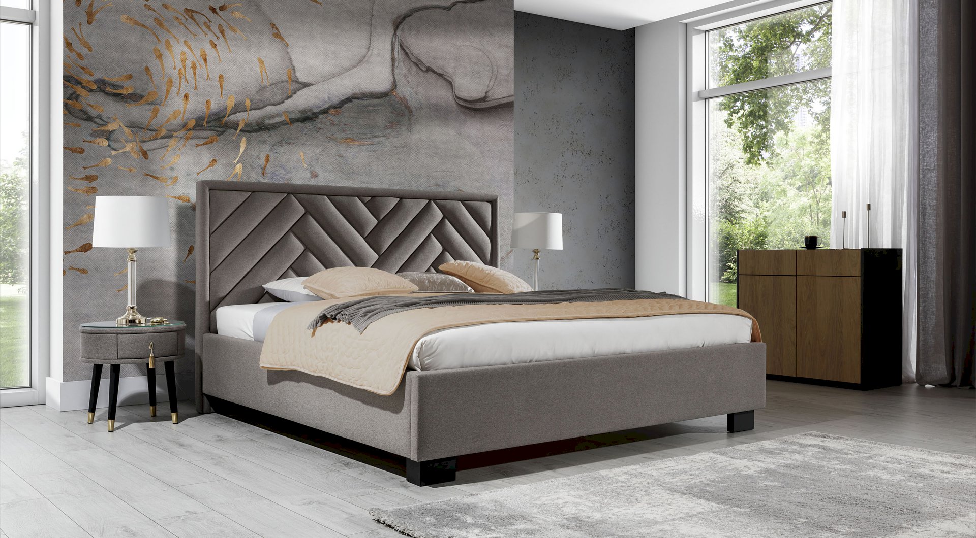 New Elegance - Łóżko 200 z Wezgłowiem 77 wys. 100/120  w różnych konfiguracjach