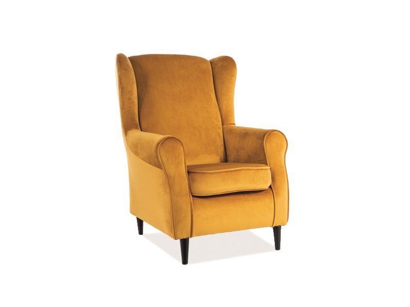 FOTEL BARON VELVET CURRY BLUVEL 68 / WENGE
