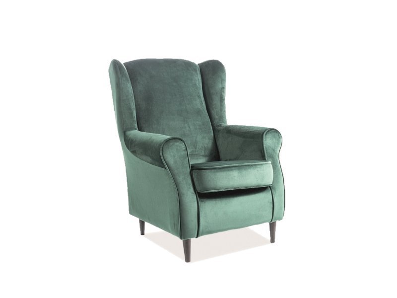 FOTEL BARON VELVET ZIELONY BLUVEL 78 / WENGE