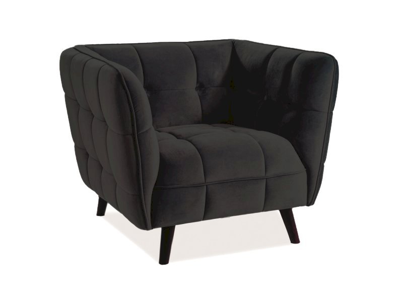 FOTEL CASTELLO 1 VELVET CZARNY BLUVEL 19 / WENGE