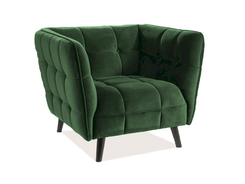 FOTEL CASTELLO 1 VELVET ZIELONY BLUVEL 78 / WENGE