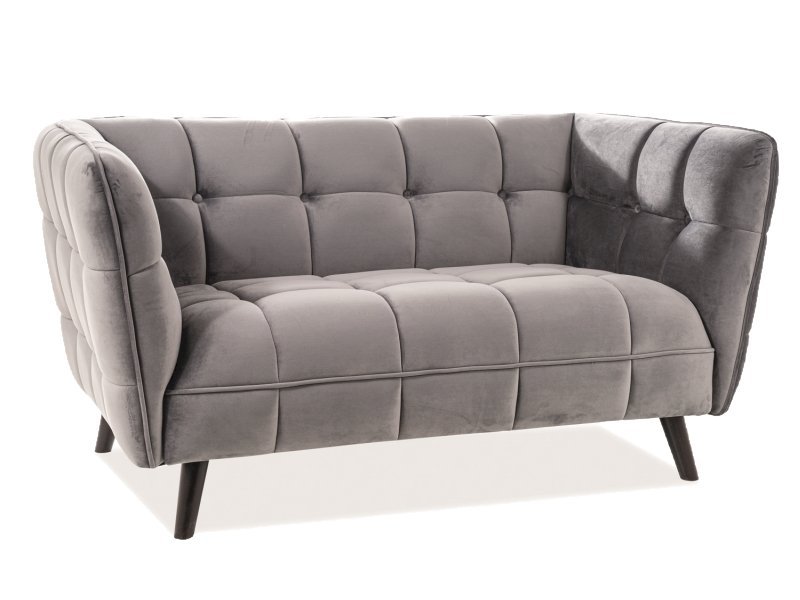 SOFA CASTELLO 2 VELVET SZARY BLUVEL 14 / WENGE