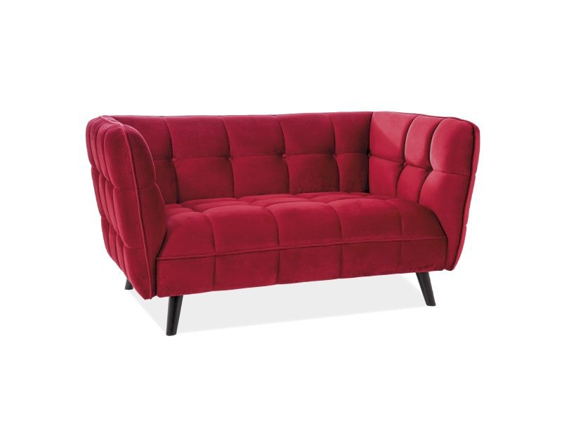 SOFA CASTELLO 2 VELVET BORDOWY BLUVEL 59 / WENGE