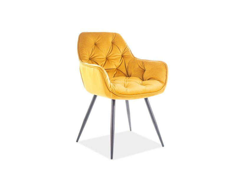 KRZESŁO CHERRY VELVET CZARNY STELAŻ/CURRY BLUVEL 68