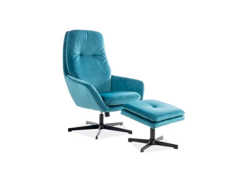 FOTEL FORD VELVET TURKUS BLUVEL 85