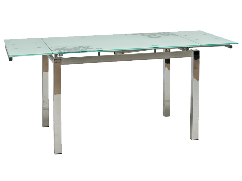 STÓŁ GD017 BIAŁY/CHROM 110(170)x74