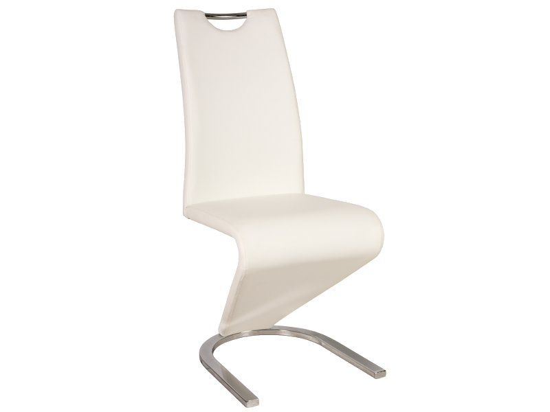 KRZESŁO H090 CHROM / BIAŁY EKOSKÓRA
