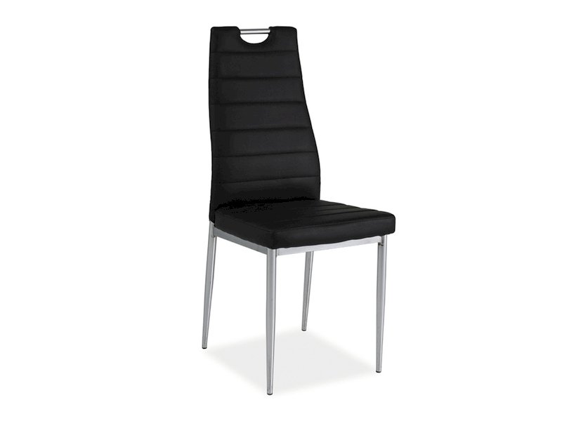 KRZESŁO H260 CHROM/CZARNY EKOSKÓRA