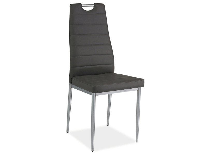 KRZESŁO H260 CHROM/SZARY EKOSKÓRA