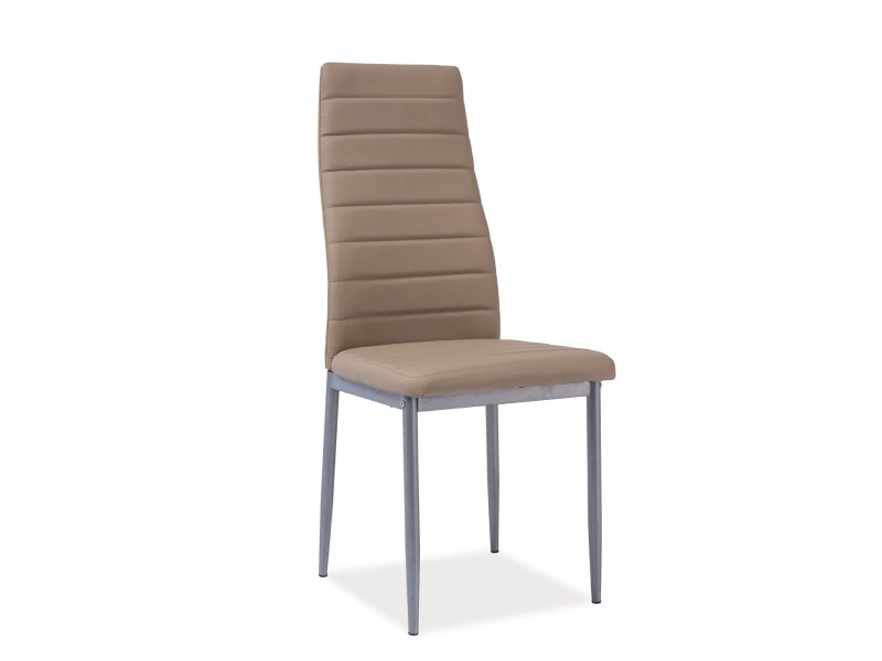 KRZESŁO H261 BIS ALUMINIUM/CIEMNY BEŻ EKOSKÓRA