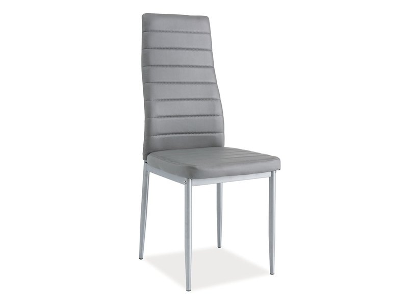 KRZESŁO H261 BIS ALUMINIUM/SZARY EKOSKÓRA