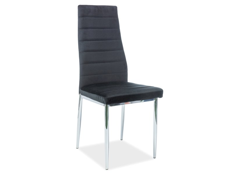 KRZESŁO H261 VELVET CHROM/CZARNY BLUVEL19