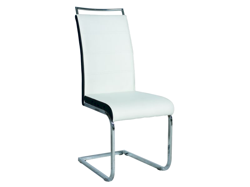 KRZESŁO H441 CHROM/BIAŁY/CZARNE BOKI EKOSKÓRA
