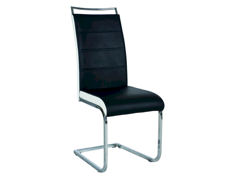 KRZESŁO H441 CHROM/CZARNY/BIAŁE BOKI EKOSKÓRA