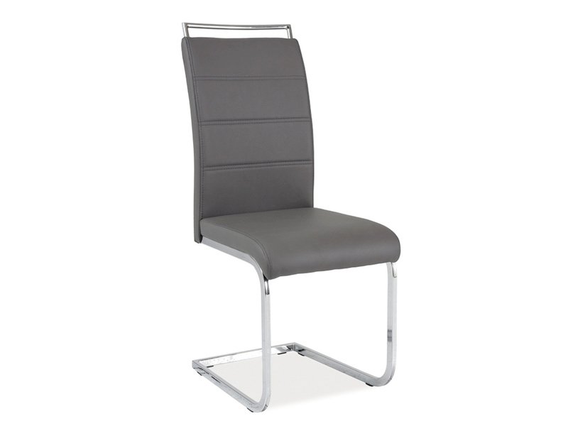 KRZESŁO H441 CHROM/SZARY EKOSKÓRA