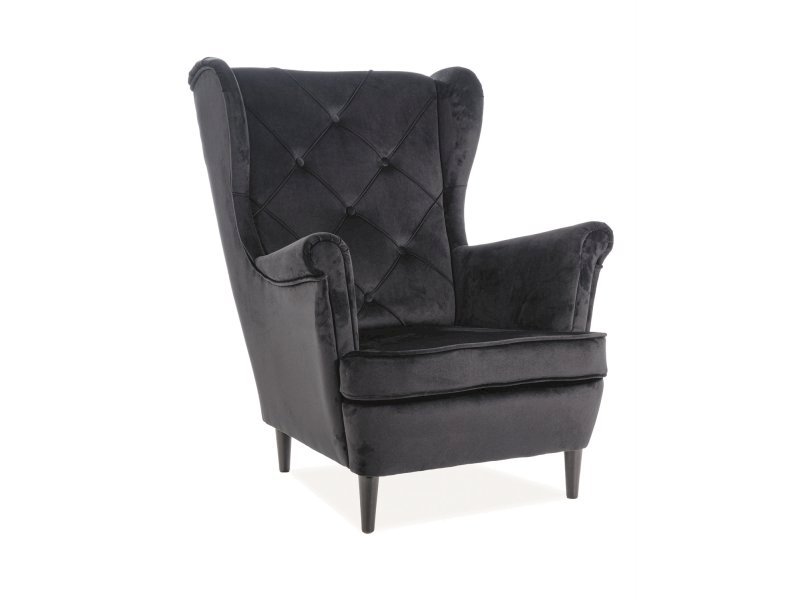 FOTEL LADY VELVET CZARNY BLUVEL 19 / WENGE