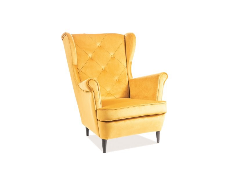 FOTEL LADY VELVET CURRY BLUVEL 68 / WENGE