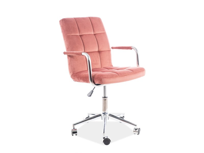 FOTEL OBROTOWY Q-022 VELVET ANYCZNY RÓŻ BLUVEL52