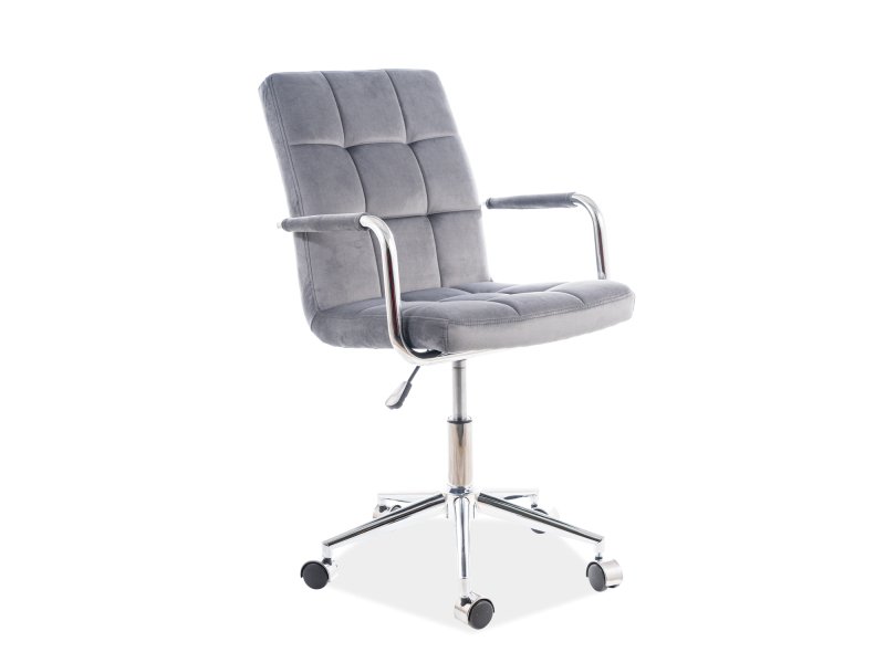 FOTEL OBROTOWY Q-022 VELVET SZARY BLUVEL14