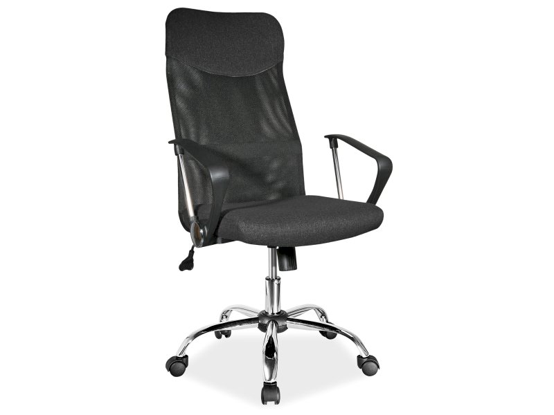 FOTEL OBROTOWY Q-025 CZARNY MATERIAŁ
