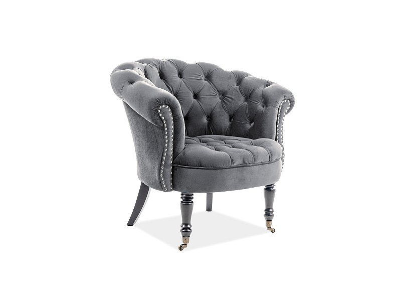FOTEL PHILIPS VELVET SZARY BLUVEL 14