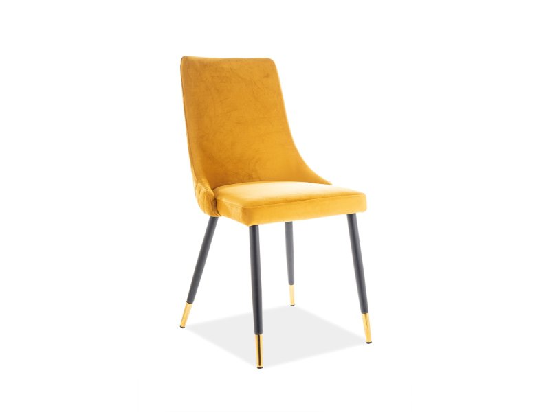 KRZESŁO PIANO VELVET CZARNY/ZŁOTY STELAŻ/CURRY BLUVEL 68