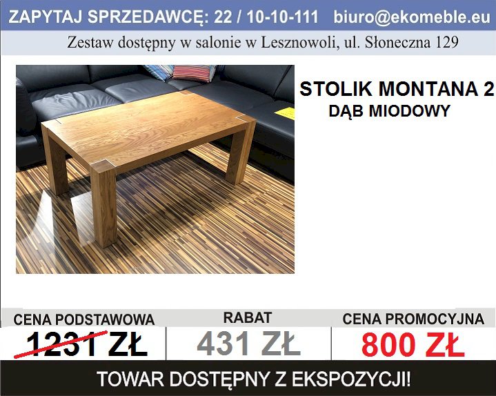 Paged - stolik MONTANA 2 , DĄB MIODOWY