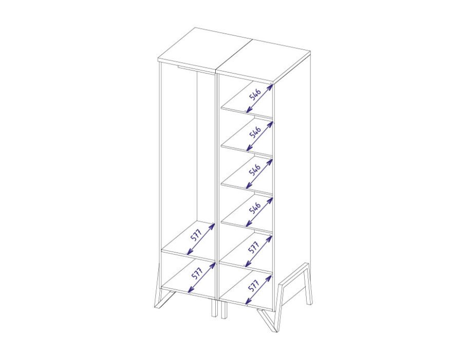 Mebin - Pik- SZAFA II Z DWOMA LUSTRAMI