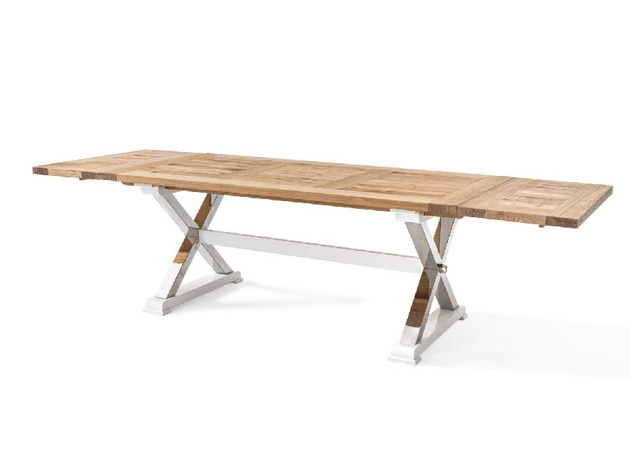 Jafra - nin - bit stół 180 z metalowymi chromonowanymi nogami, rozkładany (2 wkładki po 50cm)