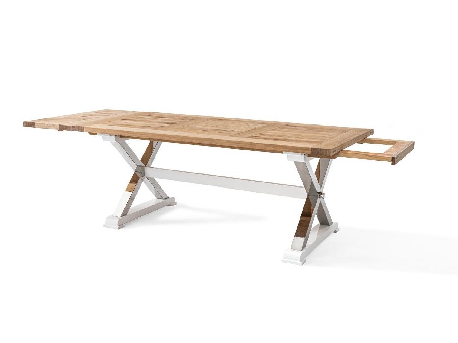 Jafra - nin - bit stół 180 z metalowymi chromonowanymi nogami, rozkładany (2 wkładki po 50cm)