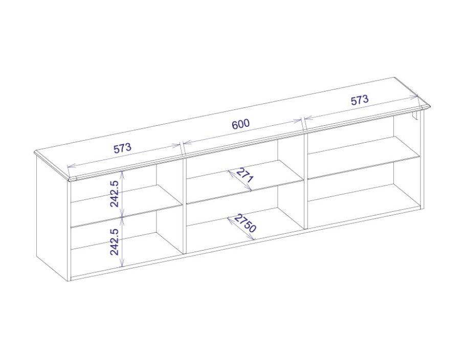 MEBIN - BARI WITRYNA WISZĄCA DUŻA 2DS Z OŚWIETLENIEM