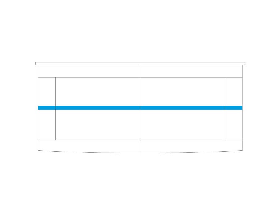 MEBIN - BARI WITRYNA WISZĄCA 2DS Z OŚWIETLENIEM