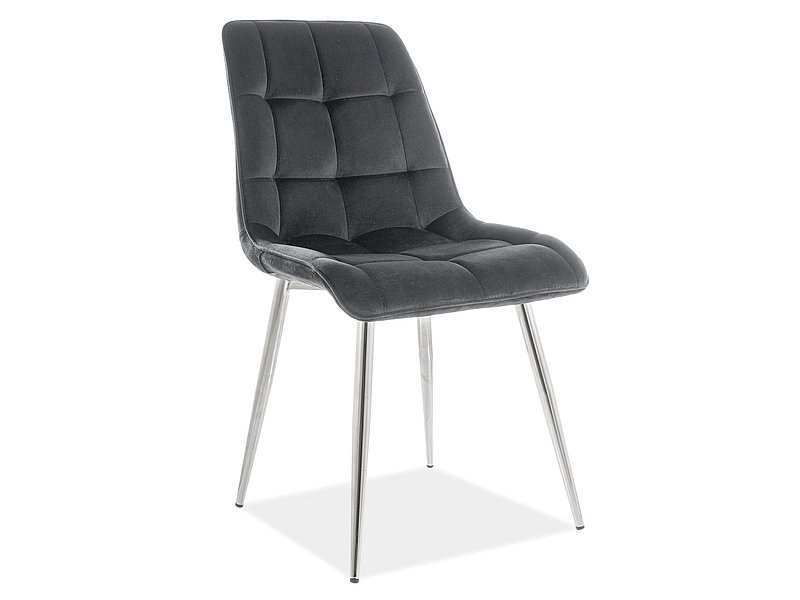 KRZESŁO CHIC VELVET CHROM STELAŻ / CZARNY BLUVEL 19