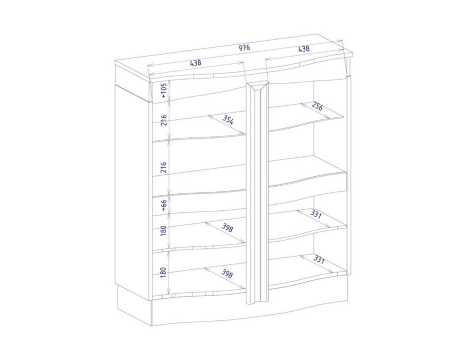 Mebin - diuna szafka barek 2ds2d z oświetleniem