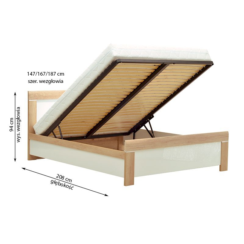 Stolwit - manhattan - łoże 140 z oświetleniem z pojemnikiem