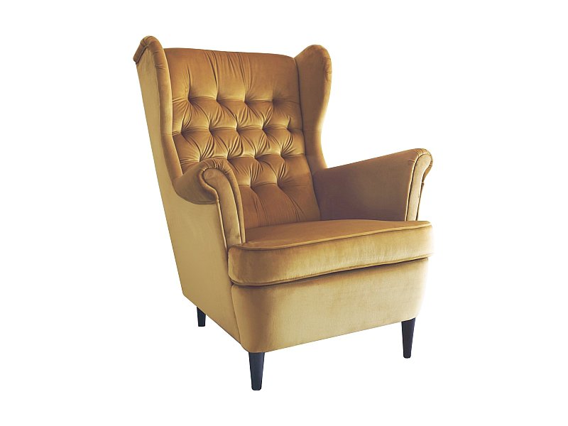 FOTEL HARRY VELVET CURRY BLUVEL 68 / WENGE