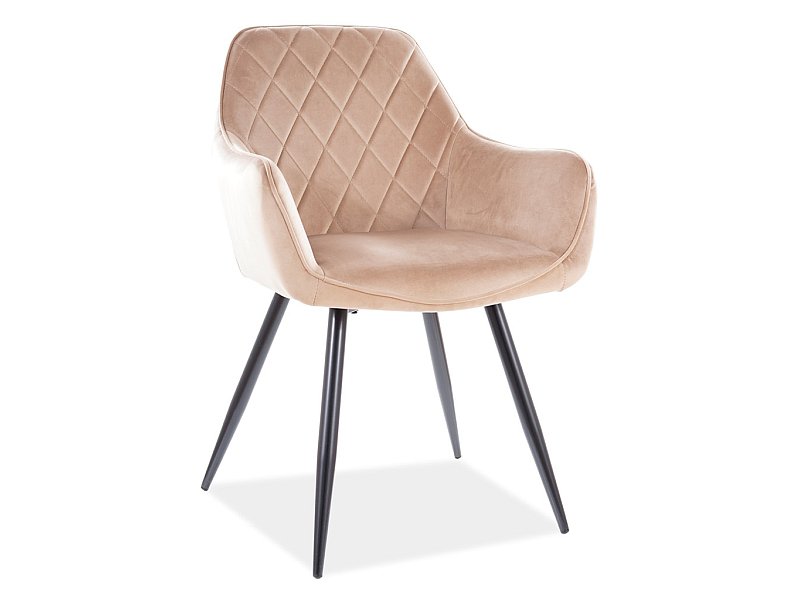 KRZESŁO LINEA VELVET CZARNY STELAŻ/BEŻ BLUVEL 28