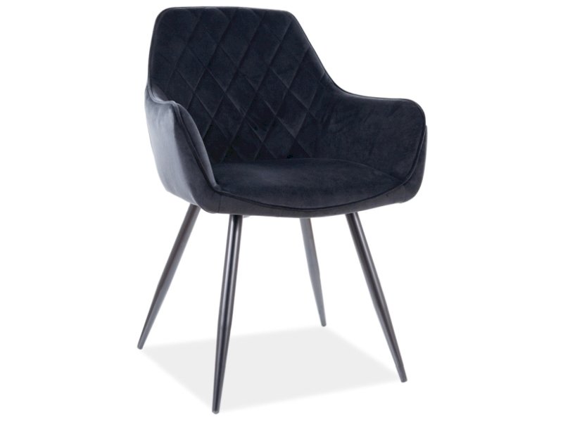 KRZESŁO LINEA VELVET CZARNY STELAŻ/CZARNY BLUVEL 19