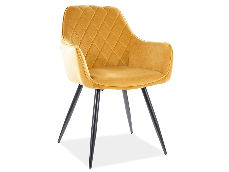 KRZESŁO LINEA VELVET CZARNY STELAŻ/CURRY BLUVEL 68