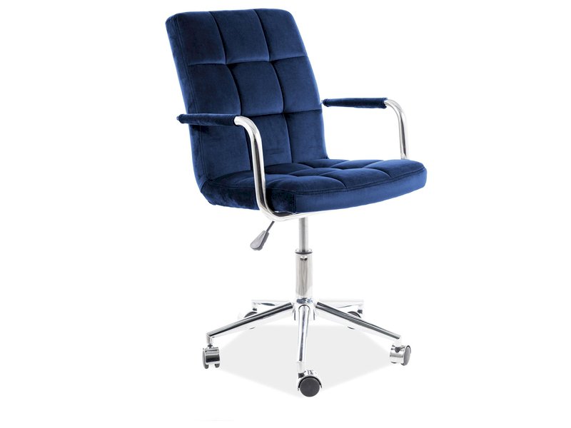 FOTEL OBROTOWY Q-022 VELVET GRANATOWY BLUVEL 86