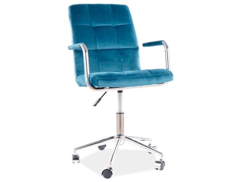 FOTEL OBROTOWY Q-022 VELVET TURKUS BLUVEL 85